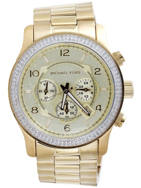 michael kors gold diamonds männer|Michael Kors gold tone watch.